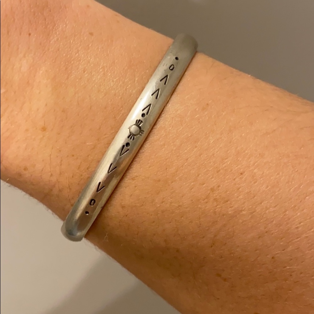 Moon Pi Sterling Silver Stamped Cuff